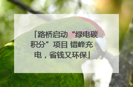 路桥启动“绿电碳积分”项目 错峰充电，省钱又环保