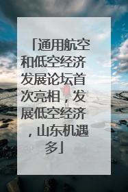通用航空和低空经济发展论坛首次亮相，发展低空经济，山东机遇多