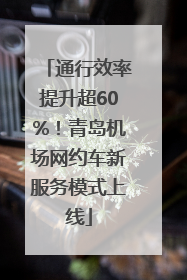 通行效率提升超60%！青岛机场网约车新服务模式上线