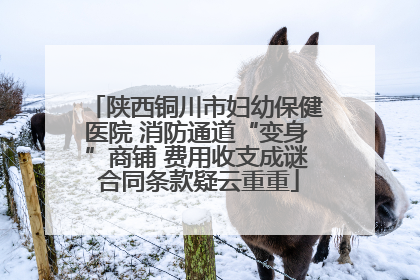 陕西铜川市妇幼保健医院 消防通道“变身”商铺 费用收支成谜 合同条款疑云重重