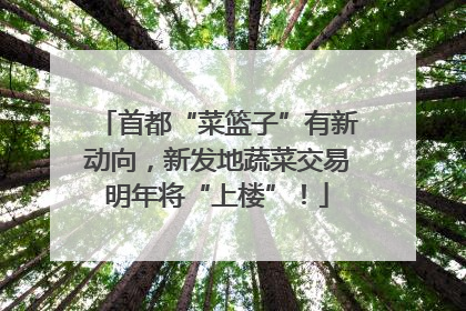 首都“菜篮子”有新动向，新发地蔬菜交易明年将“上楼”！