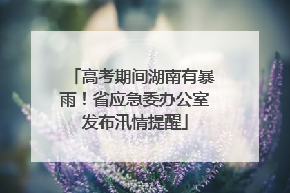 高考期间湖南有暴雨！省应急委办公室发布汛情提醒