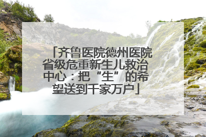 齐鲁医院德州医院省级危重新生儿救治中心：把“生”的希望送到千家万户