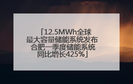 12.5MWh全球最大容量储能系统发布 合肥一季度储能系统同比增长425%