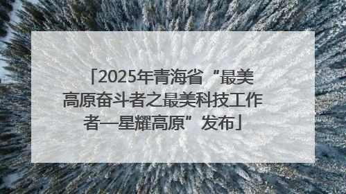2025年青海省“最美高原奋斗者之最美科技工作者—星耀高原”发布