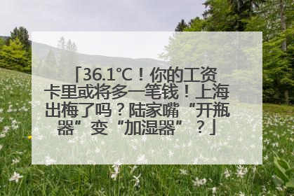 36.1℃！你的工资卡里或将多一笔钱！上海出梅了吗？陆家嘴“开瓶器”变“加湿器”？