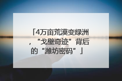 4万亩荒漠变绿洲，“戈壁奇迹”背后的“潍坊密码”