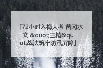 72小时入梅大考 黄冈水文 "三精"战法筑牢防汛屏障