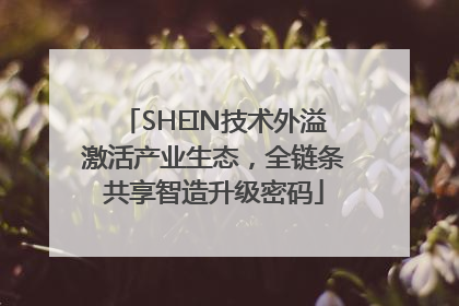 SHEIN技术外溢激活产业生态，全链条共享智造升级密码